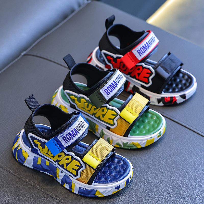 New Summer Boys' Sandals for Small, Medium, and Large Children, Fashionable Casual Outdoor Sports Shoes for Kids