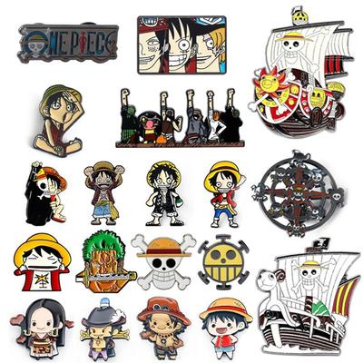 Spilla in Metallo One Piece Luffy & Zoro Pirati Cappello di Paglia