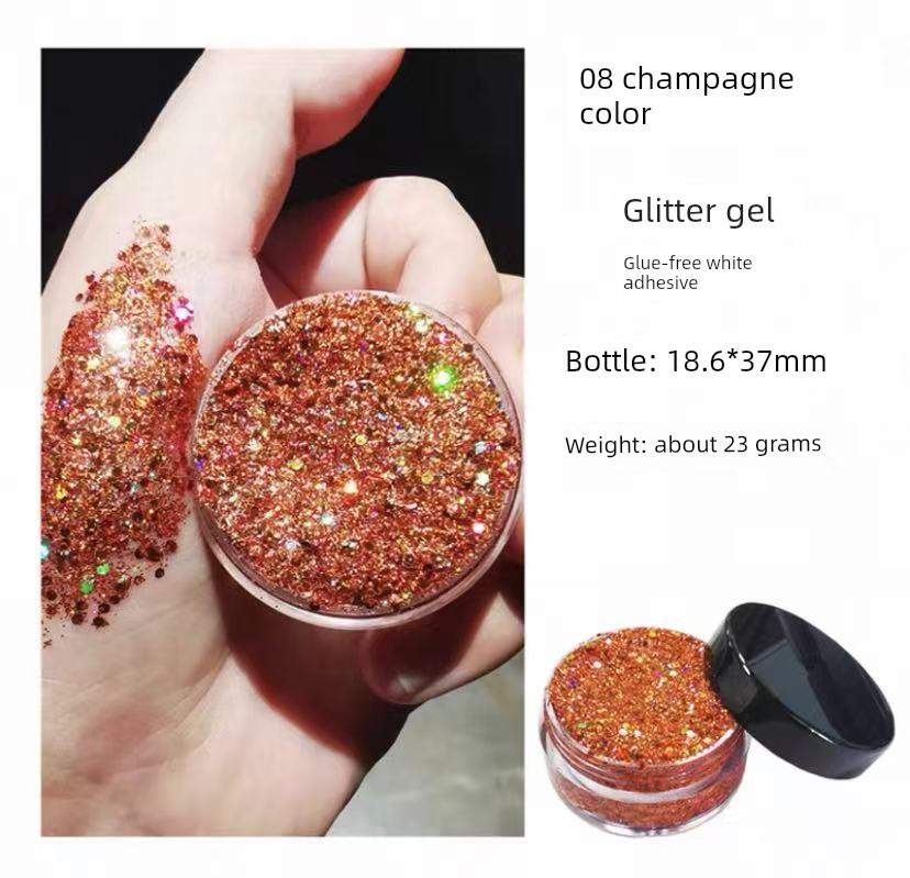Specialized Makeup for Performances, Stage Makeup, Glitter and Rhinestone Face Gel, Hair and Eye Shadow, Sparkling Hair Glitter