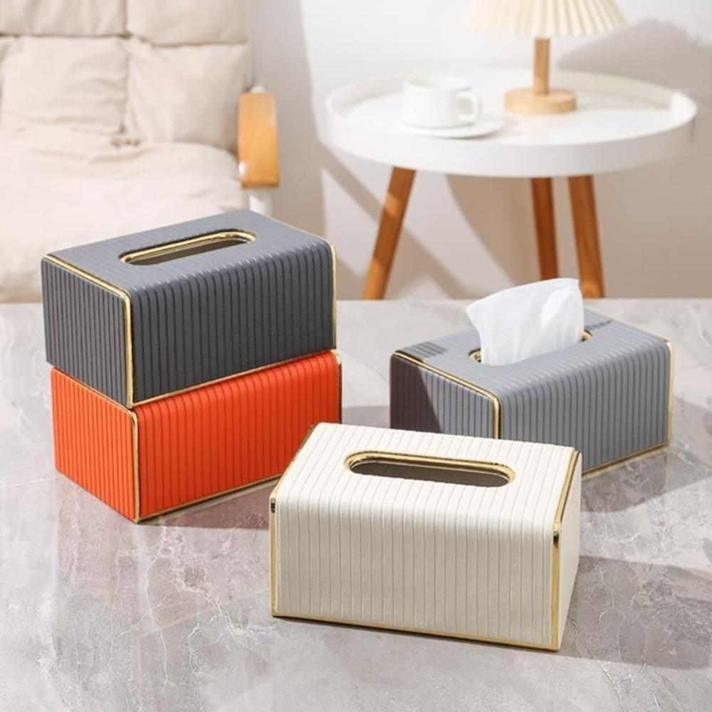 High Quality Streak Tissue Box Exquisite Paper Storage Container Modern Napkin Holder Living Room