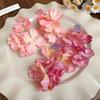 Silver fabric flower fringed earrings niche high-end earrings small fresh and exquisite temperament photo sweet earrings women