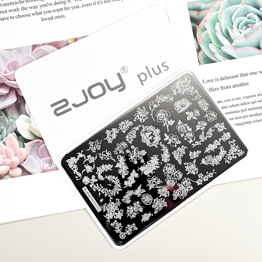 Destičky na ražení nehtů Zimní linky svetru s pruhovaným vzorem Šablony na nehty DIY geometrický kostkovaný design nehtová deska Obrázek Decoratio