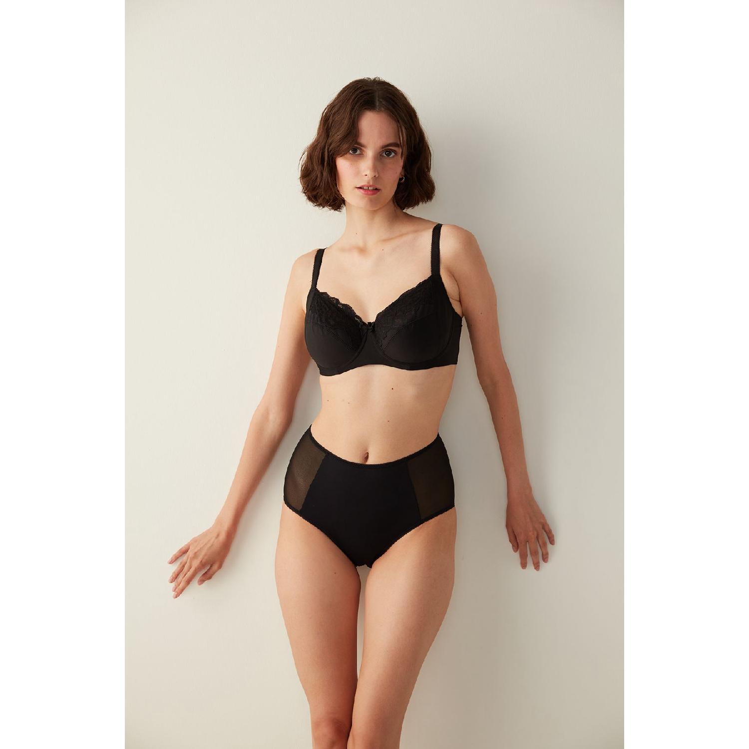 

Violet Form-fixing Underwire Unpadded Black Bra 80D чёрный