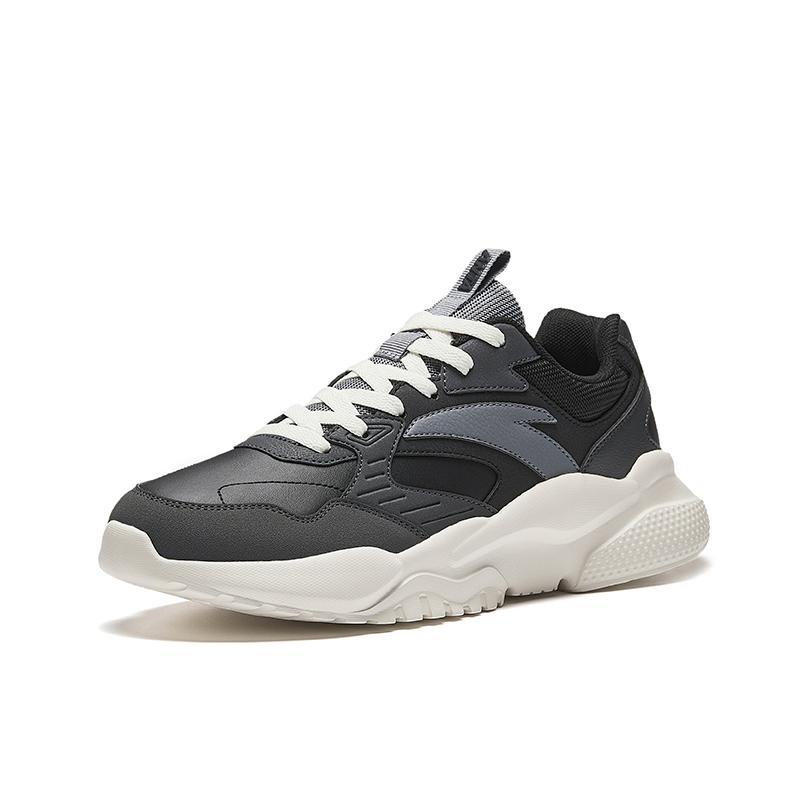 Anta Scarpe Casual Basse Trendy Versatili Antiscivolo Resistenti Uomo sneaker Nero Grigio 912418854-8
