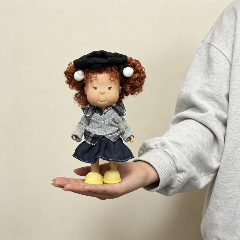 Pippa Potato Doll 24cm Vinyl Figurine Curly Red Hair Green Plaid Outfit Collectible Toy Home Decor Girl Birthday Surprise Gift