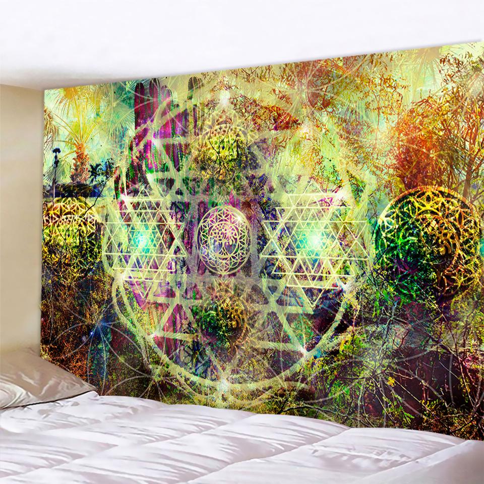 India Mandala Tapestry Wall Hanging Boho Decor Wall Cloth Tapestries Psychedelic Hippie Night Moon Tapestry Mandala Wall Carpet