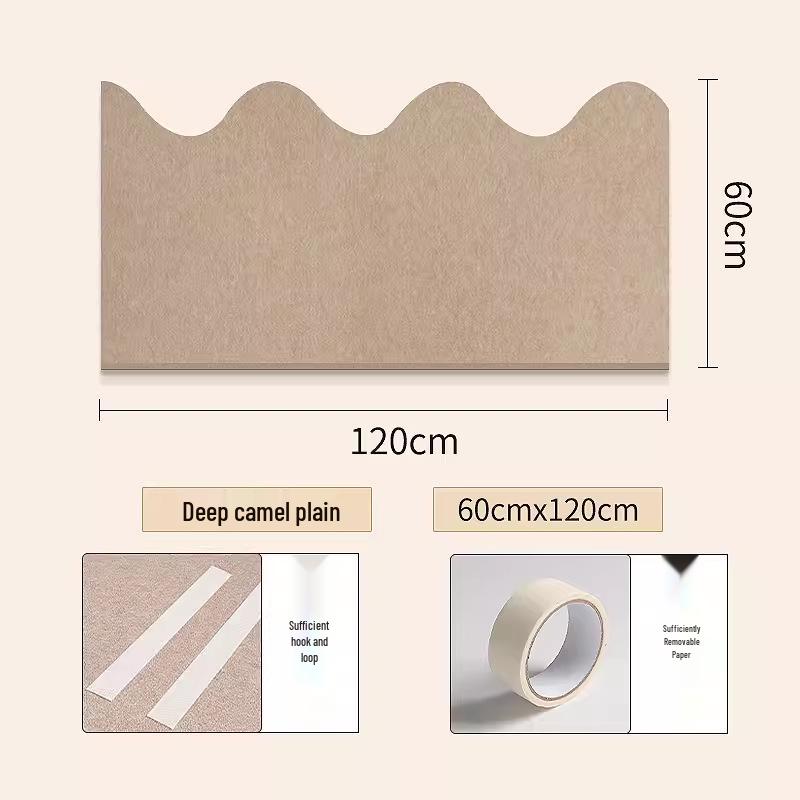 Soft Upholstered Headboard Felt Wall Sticker: Anti-collision Decorative Wall Guard for Bedroom
