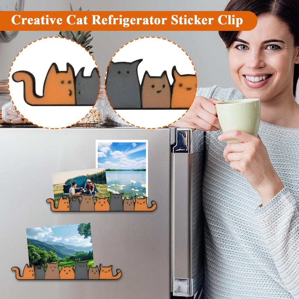 Creative Cat Refrigerator Sticker Clip, Refrigerator Album Clip Home Animal Cat Cultural And Creative Refrigerator Magnet