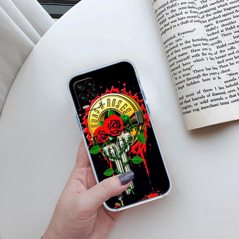 BH24 G-guns R-roses Transparent Phone Case for Samsung Galaxy A04 A04S A14 A23 A34 A54 M23 M33 M52 M53