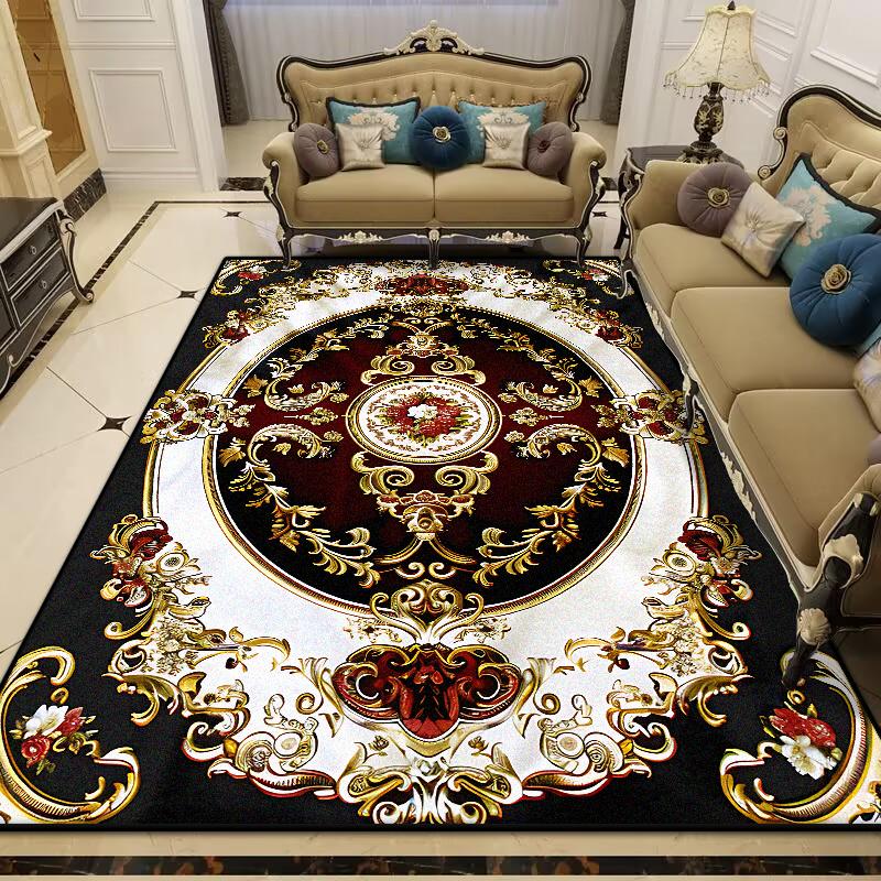 European Style Large Size Luxury Rugs Living Room Flower Design Fluffy Room Decor Bedroom Carpet Easy Cleaning Sofa Table Mat