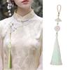 Unique Women Cheongsam Pendant Handmade Brooch with Long Tassels Female Jewelry