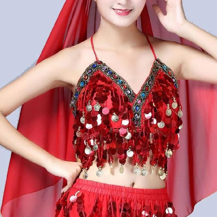 Lady Belly Dancer Costume Belly Dancing Sequins Bra Tops Lantern Pants Trousers Halloweem Performances Costume for Womens