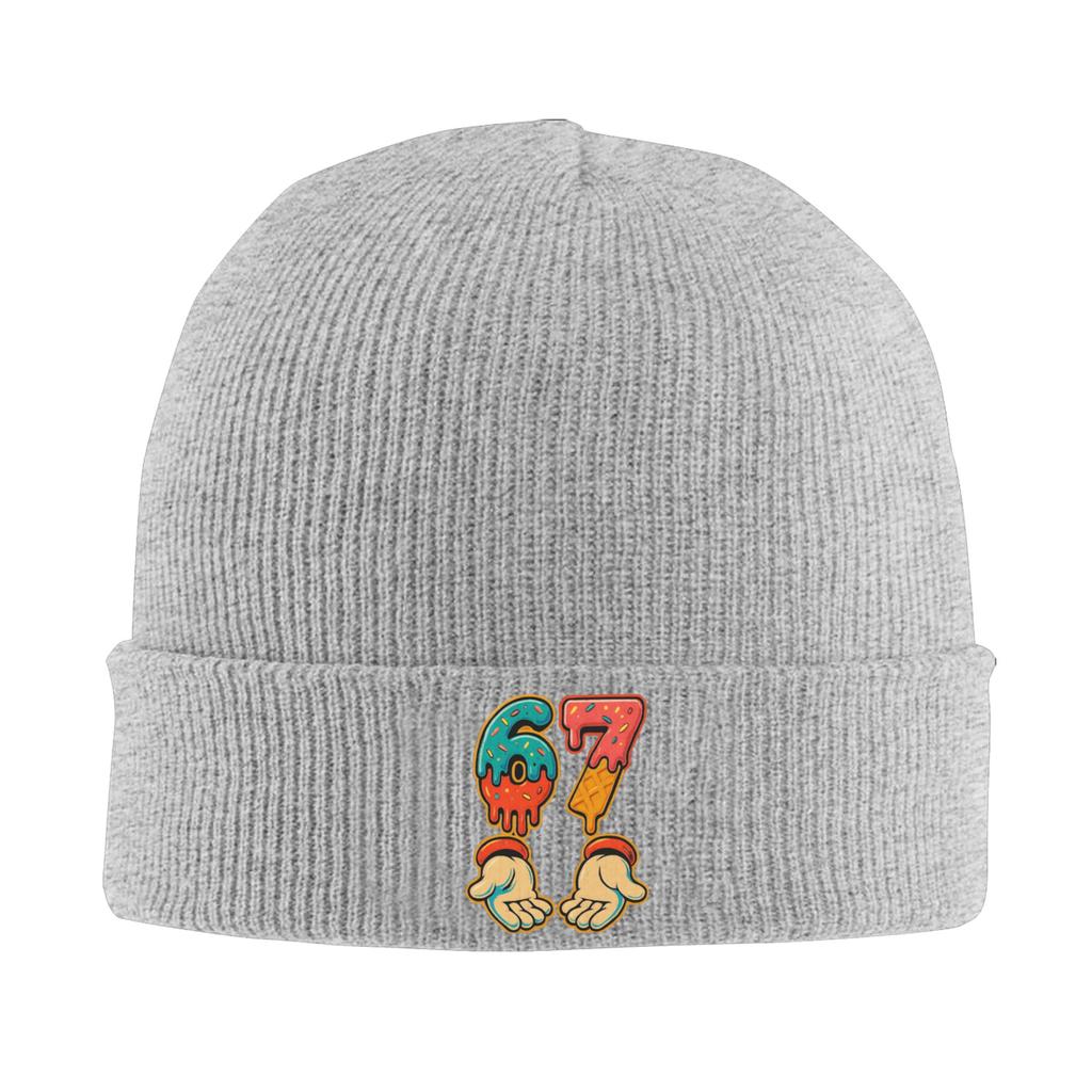 Funny Six Seven 6 7 Meme Christmas Ice Cream Drip Xmas Santa Knit Hat  Street Caps Men Outdoor Beanie Hats Spring Bonnet Hats