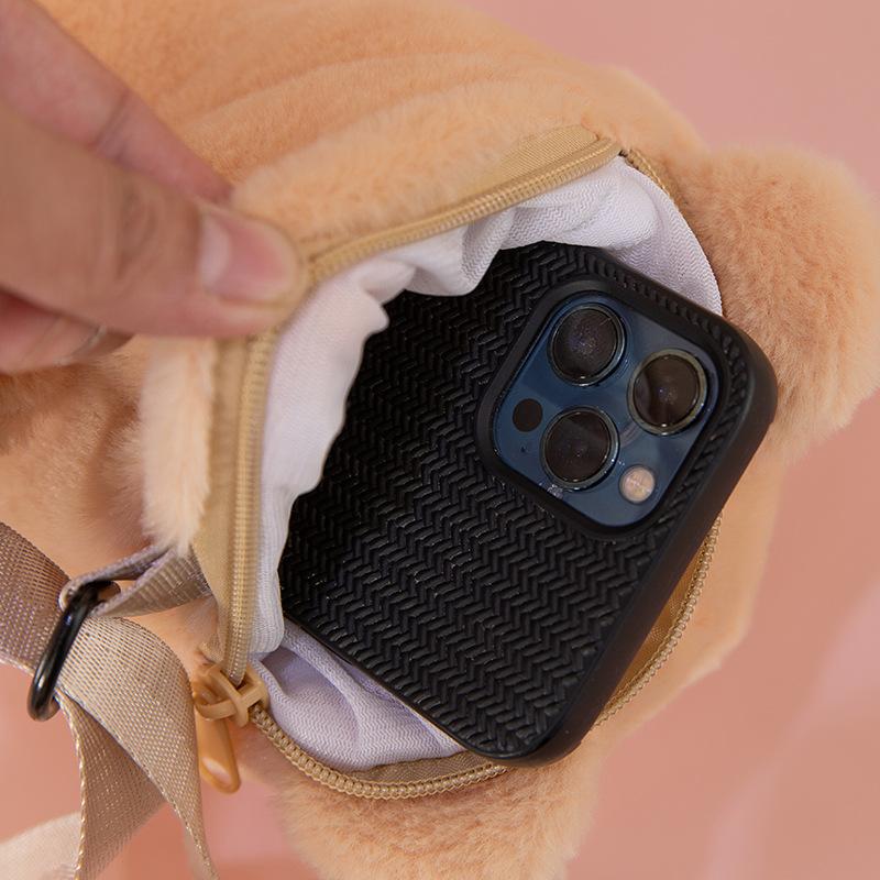 A Cute Teddy Bear Plush Toy Doll Crossbody Bag Single-shoulder Backpack Girl Gift