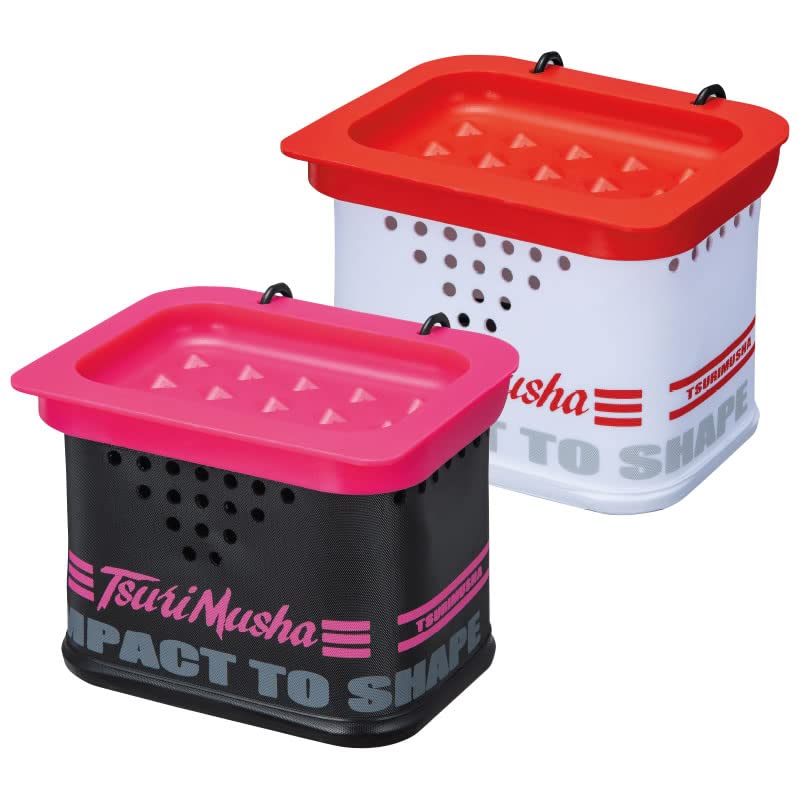 

TsuriMusha Draining Bait Box, RedWhite