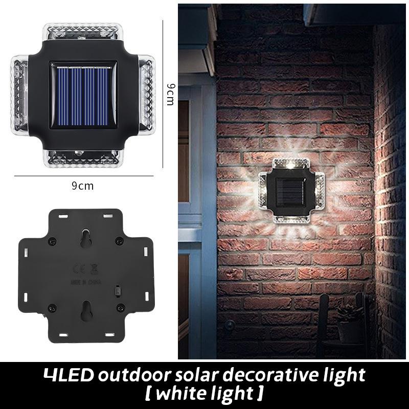 Led Solar Wall Lamp Waterproof Solar Light Up And Down Luminous Lighting For Outdoor Garden Fence Stairs Decoration Solar Lamp