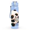 1PC Soft Watercolor Sitting Panda Pattern 750ml Color Plastic Sports Water Bottle Leakproof Flip Straw Lid Suitable for Sports Office Home Use