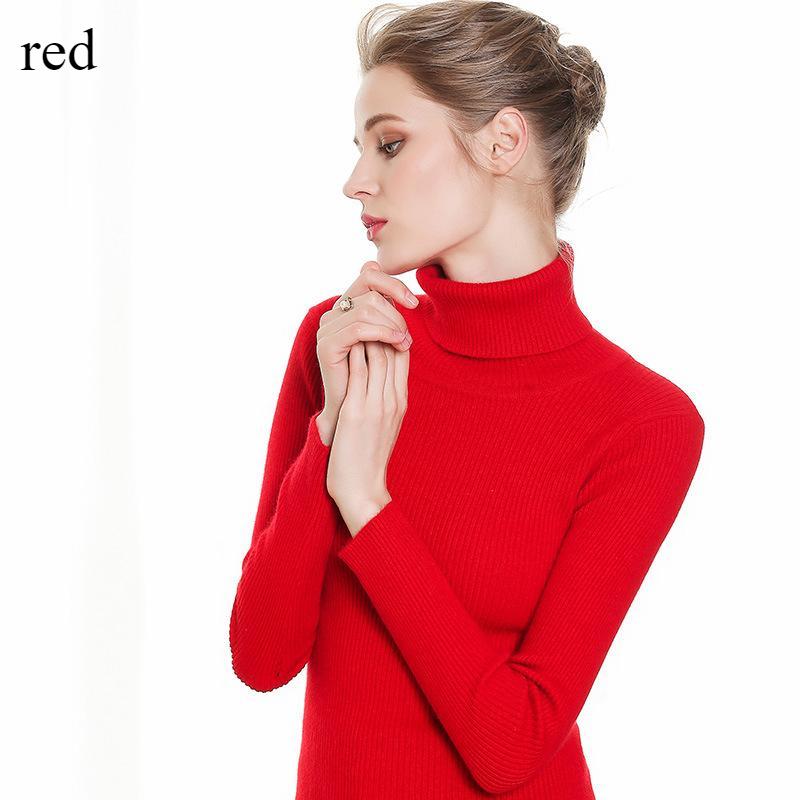 All-in-one Knitted Bottom Wear Women's High Neck Long Sleeve Autumn and Winter New Slim-fit Pullover Sweater Sweater Temperament Tight Top