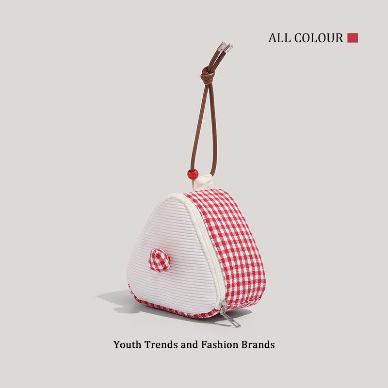 Cute girl personality creative cake handbag plaid contrasting clutch bag