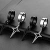 1Pair Punk Star Pendant Hoop Earrings for Men Women Ear Clip Stainless Stee Fake Non Piercing Earring Without Ear Holes Jewelry