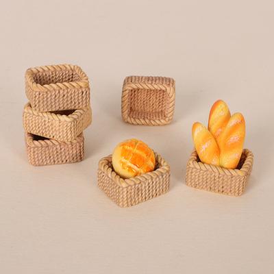 1/12 Dollhouse Simulation Bread With Basket Dollhouse Mini Kitchen Food Decoration Dolls House Accessories