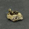 Retro Brass Goldfish Lotus Leaf Miniature Statue Home Decoration Incense Stick Brass Sculpture Office Desk Decoration