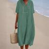 Women's Versatile Casual Solid Color Cotton and Linen Skirt