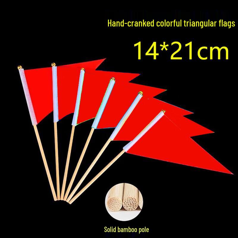 Red Triangular Ground Marker Flags, 10-Pack