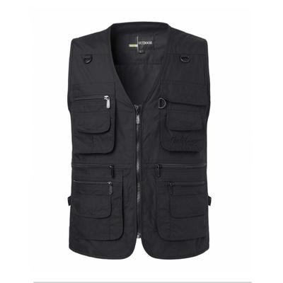Men's Vest, Multi-pocket, Loose Fit, Plus Size
