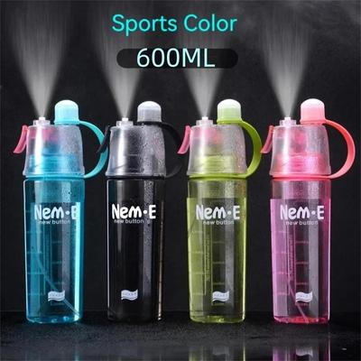 2-in-1 Sports Water Bottle with Spray Mist Portable Durable BPA Free Water Cup for Outdoor Hydration Office Gym Running Workout