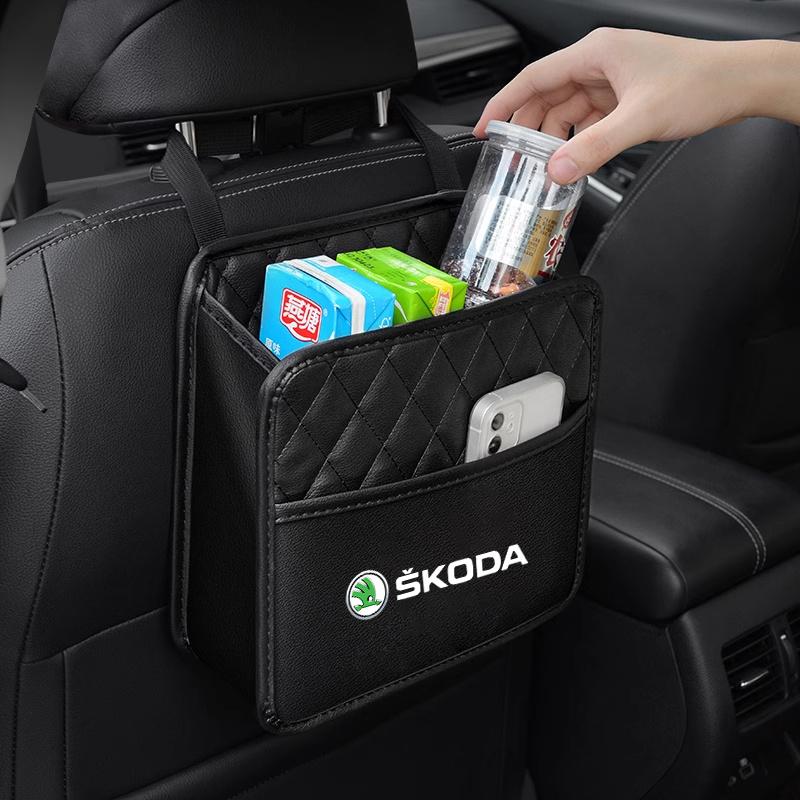 EMIW1 Hanging Car Seat Back Organizer Auto Back Seat Storage Bag for Skoda Octavia Rapid Fabia 1 2 VII S Kodiaq Kamiq Scala Superb VRS