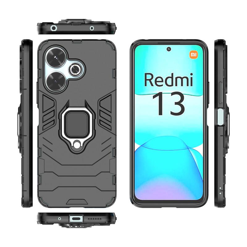 For Xiaomi Redmi 13x Case Xiaomi Redmi 13x Cover Shockproof Armor PC Silicone Stand Holder Phone Back Cover For Xiaomi Redmi 13x