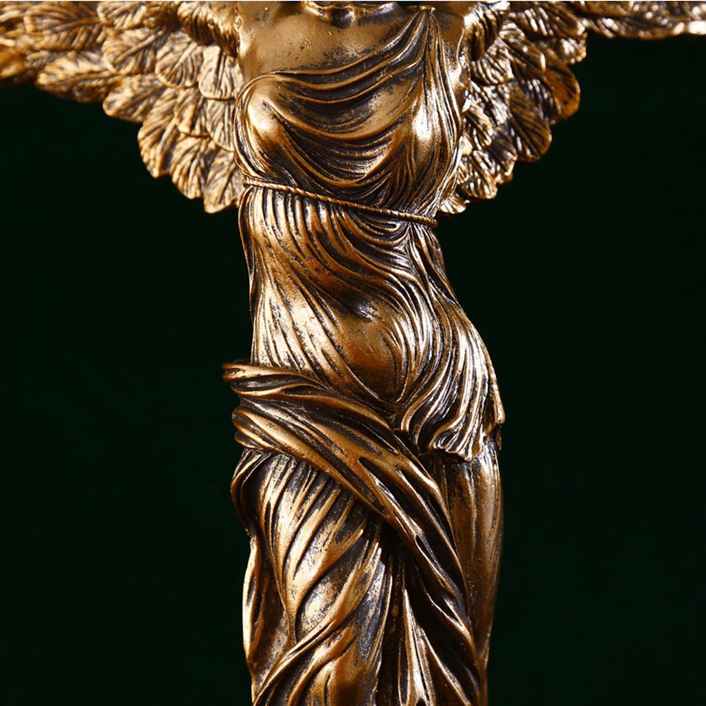 European-style Victory Goddess Figurine Sculpture Resin Handicraft Home Decoration Item Sample Room Study Piece