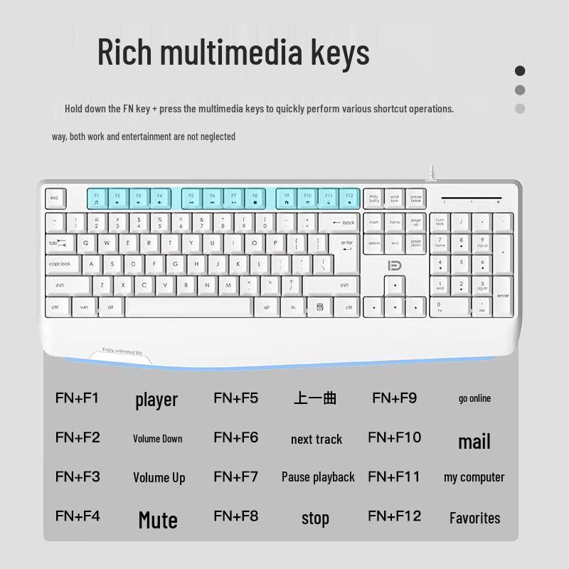 Fude 8500P Wired Keyboard and Mouse Combo