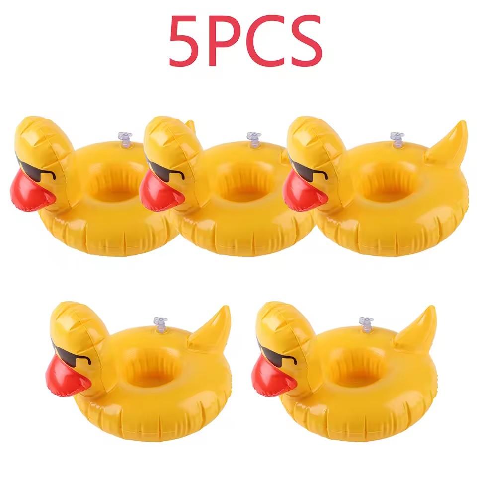 

Duck Inflatable Toys Cup Holder Summer Outdoor Pool Beach Water Party Floating Drink Cup Holder Sunglasses Duck Inflatable Model