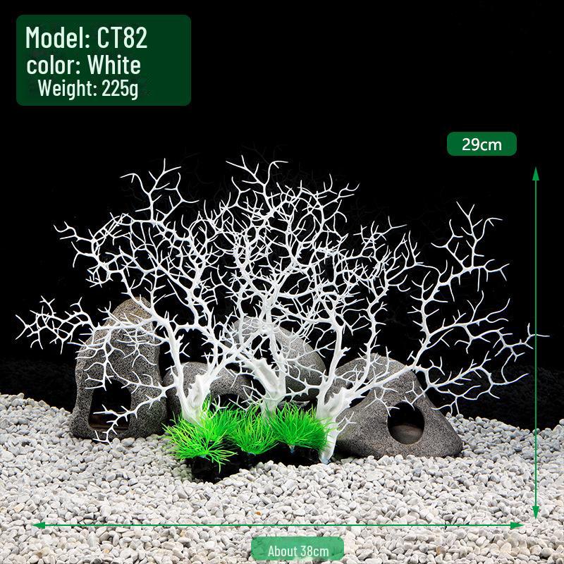 Plastic Coral Tree Aquarium Decoration - Simulation Iron Tree for Fish Tanks (Model CT82)