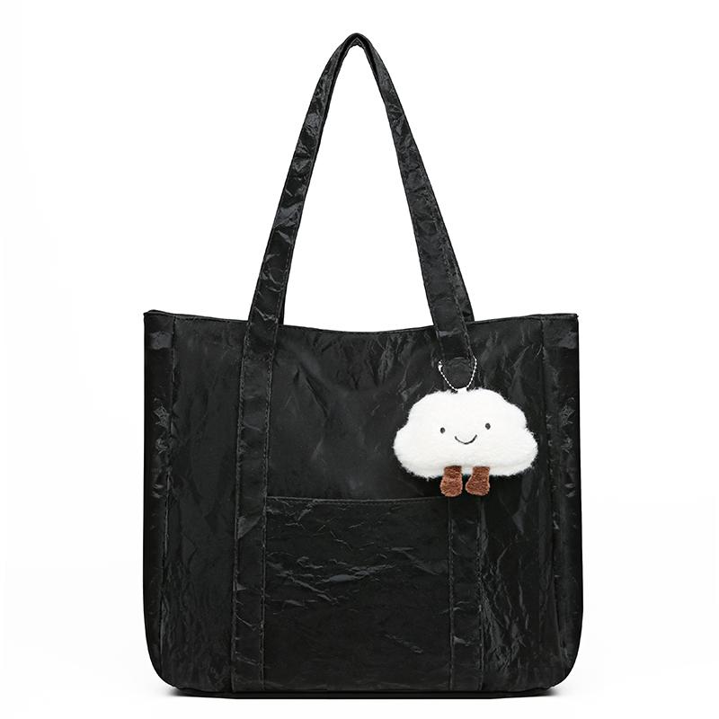 

Fashion Ladies Large Capacity Handbags High Quality Nylon Shoulder Bags Designer Elegant Women Top Handle Tote Bag Female Sac чёрный