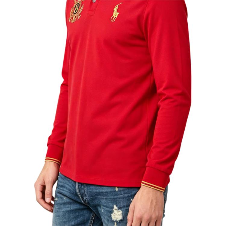 Polo Ralph Lauren Ss26 Pony Logo Embroidered Cotton Long Sleeve Polo Shirt Classic Edition Men Tops 710734490-002