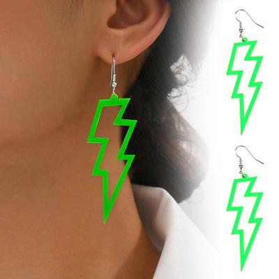 NEON Flash Earrings Funky Kitsch 80s90s Punk Rock Bolt NEW Gifts Retro N4K2