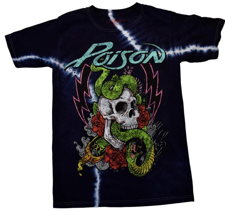 Poison Mens Posion Rock Metal Band Snake Skull Rose Graphic Shirt NWT S 4XL
