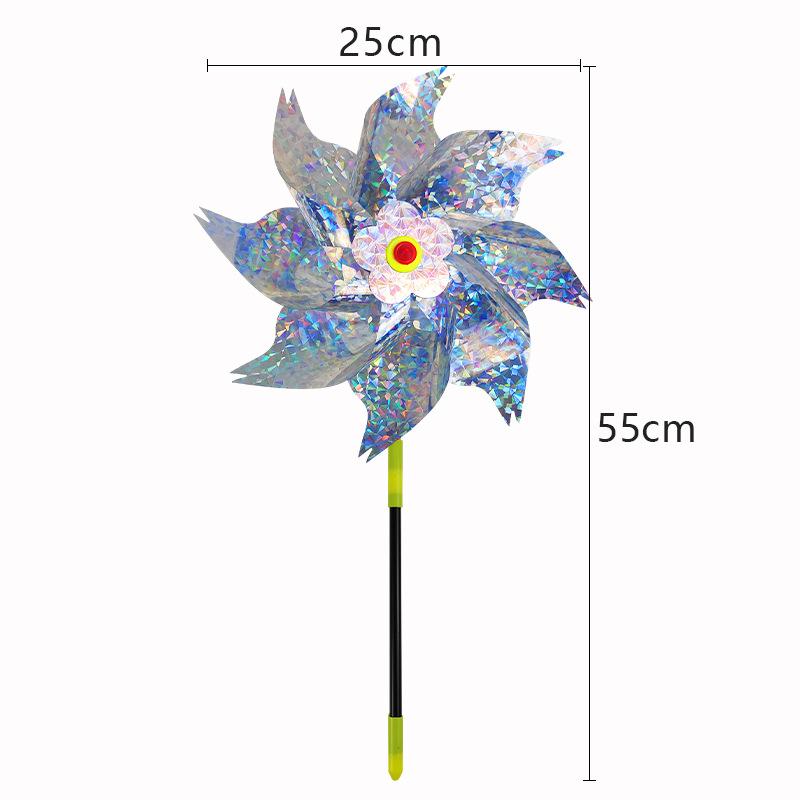 Sparkling Reflective Bird Repeller Pinwheels - Outdoor Wind Spinner Scarecrow for Garden, Lawn, Yard & Farm, Scares Birds Away