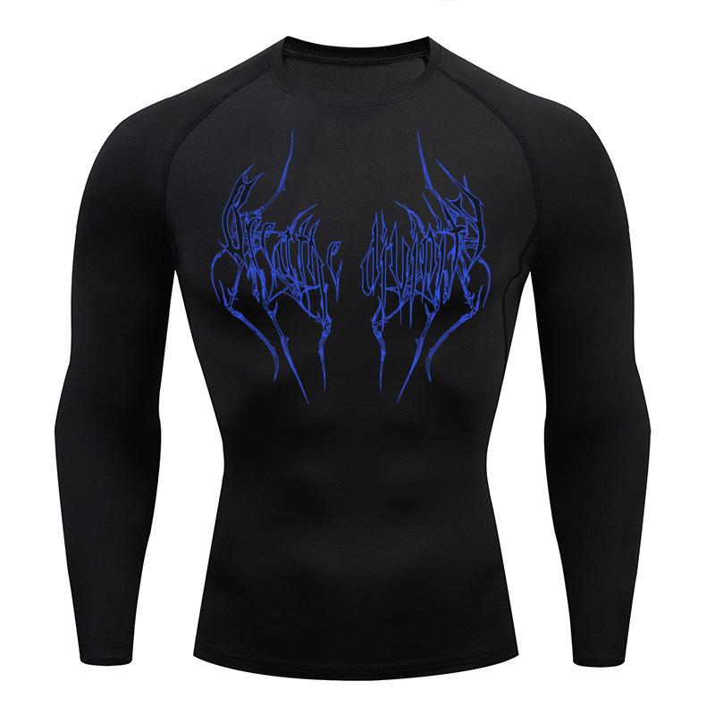 Summer Running T-Shirt Men Short Sleeve Compression Shirt Gym Sports Top Black Quick Dry Breathable MMA Fitness Clothing