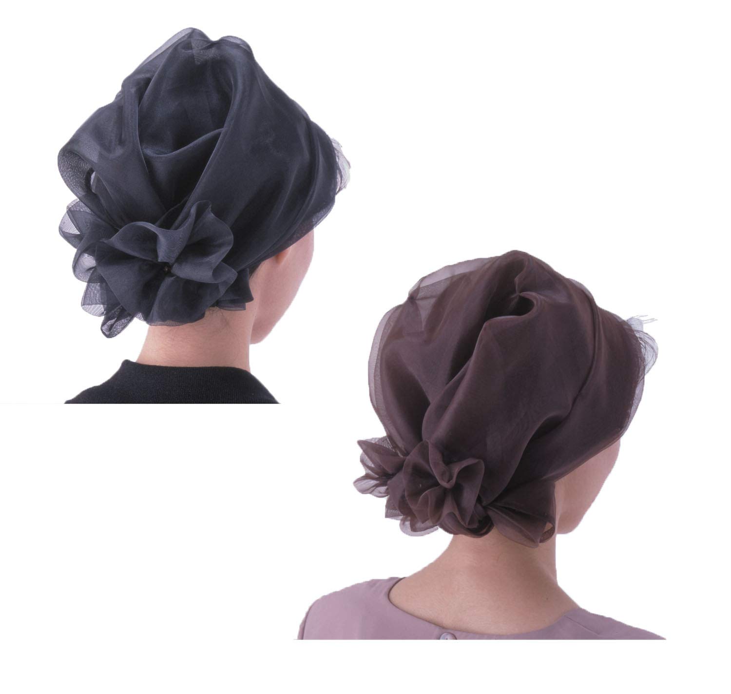 

Remark Organza Scarf Headband Pack of 2 (Black, Brown) -