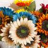 3 Heads/bunch Decorative Home Decor DIY Craft Fake Flores Bouquet Artificial Flower Silk Sunflower Wedding Decoration