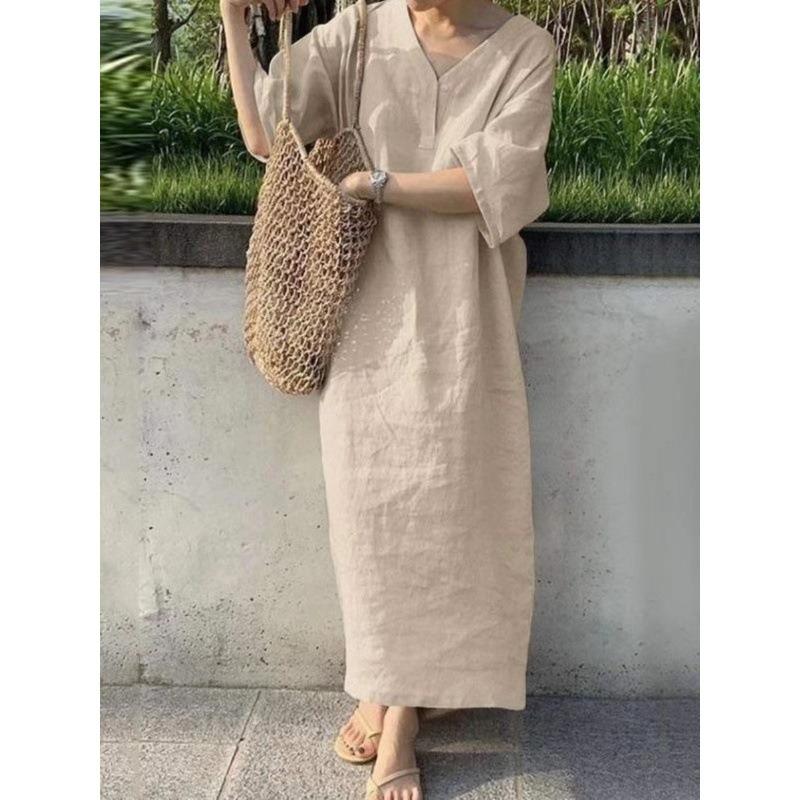 

V-neck Short-sleeved Dress S