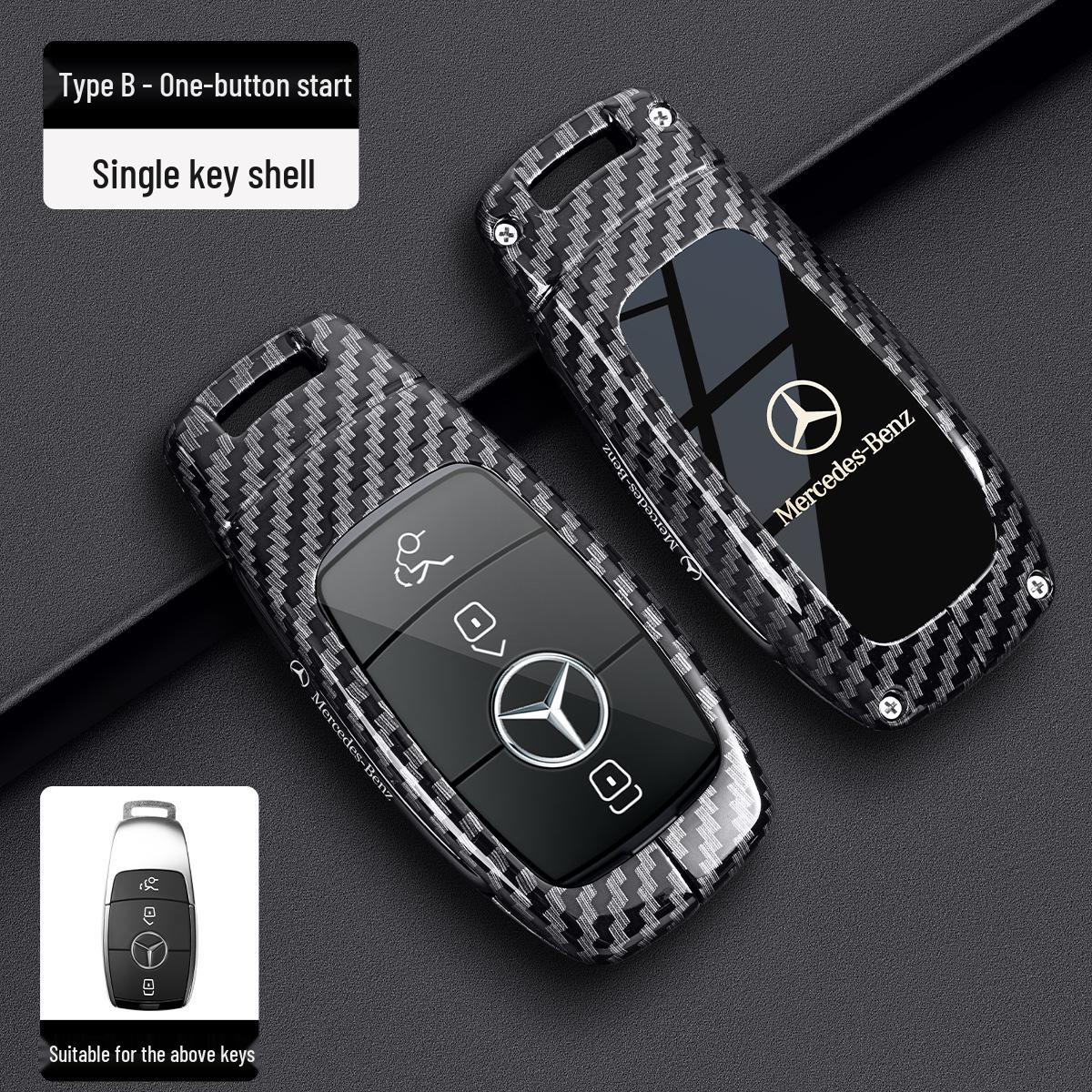 Mercedes E300L, E-Class, S-Class, GLE450, A200L, C260L, GLC300L Carbon Fiber Key Case Standard