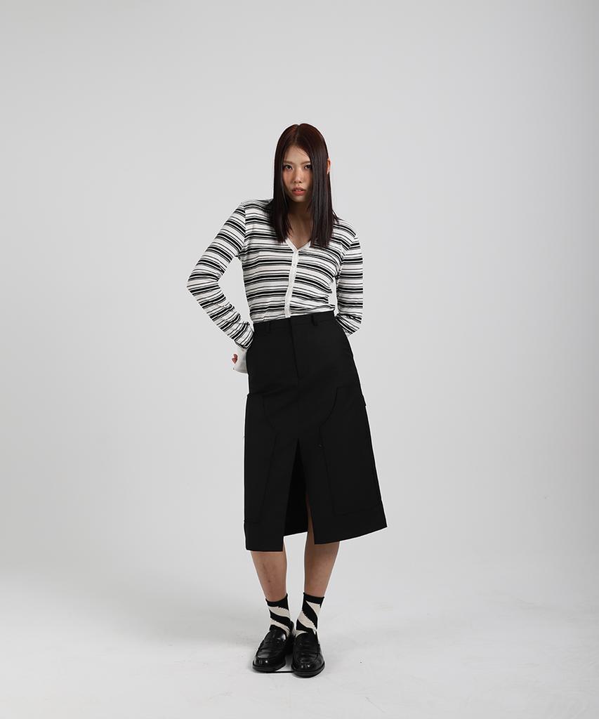Cotton Rivers Club Double Edge Skirt (Black)