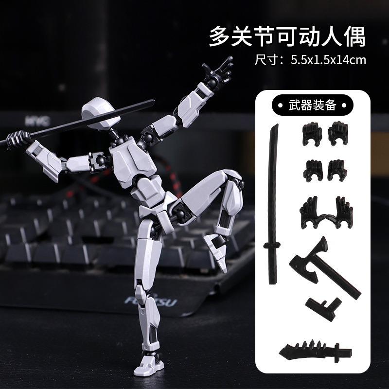 Multi-jointed, Transformable Robot 3D-printed Action Figure with 13 Joints, DIY Assembly Gift for Adults, Parents, and Children