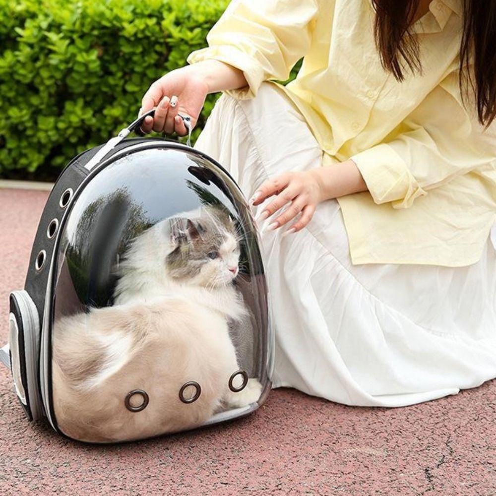 Breathable Transparent Pet Carrying Bag Large Space Pet Carrying Backpack Cat Outing Bag Daily Use