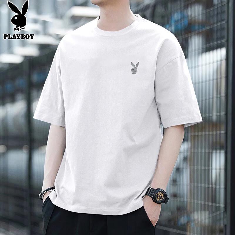 PLAYBOY Men's Pure Cotton Short Sleeve T-Shirt